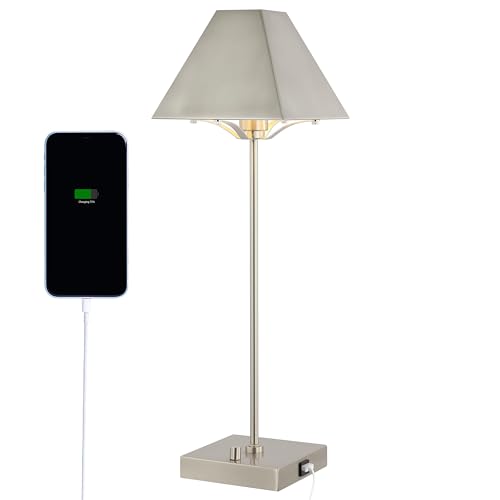 Nickel Pyramid LED Table Lamp
