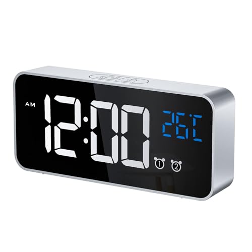 CHEREEKI Digitaler Wecker, LED Digitaluhr mit Temperaturanzeige Tragbarer...