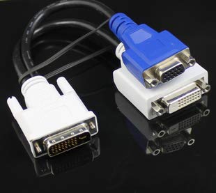 Davitu Electrical Equipments Supplies - DVI to VGA + 24 + 5 needle DVI one points two short-term DVI one turning two VGA/DVI connection
