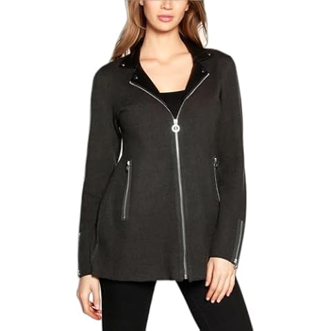 Belldini Black Label Petite Jacket Heather Charcoal, Black PM Cover