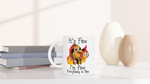 It's Fine Funny Coffee Mug, Funny Gifts for Women and Men. 11oz Coffe Cup (White) - Image 6