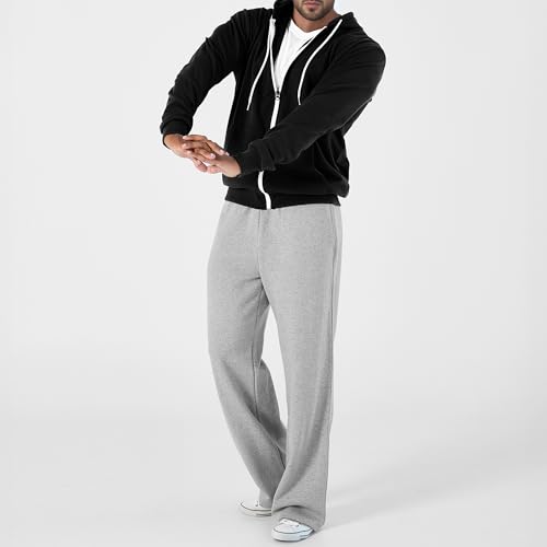 Ohoo Mens Slim Fit Zip Up Hoodies Sweatshirt Lightweight Long Sleeve with Kanga Pocket4