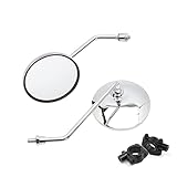 DREAMIZER Motorcycle Rear View Mirror - 7/8' 10MM Handlebar Side Mirrors Chrome Universal Compatible with CB 400 750 XT25 XVS VRZ 1800 GT750 CRF450 - Round