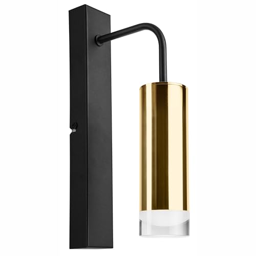 LAMKUR DIEGO - Iluminación de pared (1 bombilla E27/60 W/230 V), color dorado