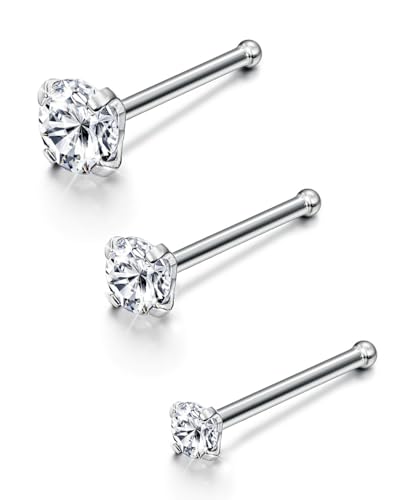 Image of Jstyle 22G Stainless Steel Nose Rings Studs Piercing Body Jewelry 1.5mm 2mm 2.5mm 3mm