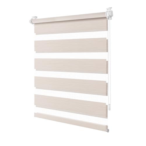 Doppelrollo Klemmfix ohne Bohren Leinen 95x120cm (Stoffbreite 90cm) Rollos...