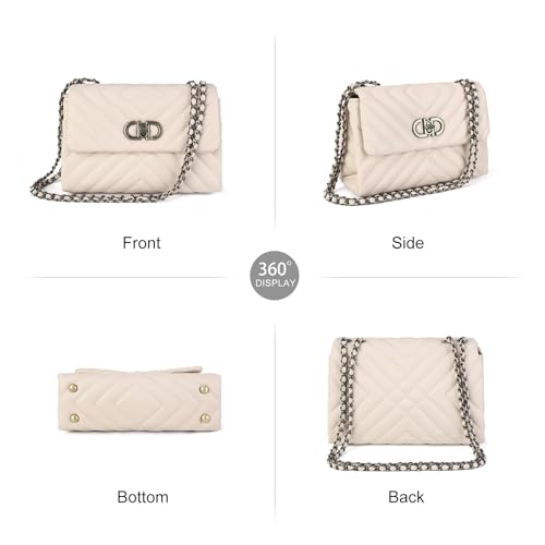 Image of Designer Quilted Purse, Convertible Crossbody Shoulder Bags Women | Vegan Leather, 2.5L Capacity, Fits iPad mini /Kindle /Long wallet, Versatile for Casual /Dressy Outfit /Office /Everyday Use