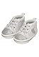 Sterntaler Babyschuh Herz für Mädchen aus Kunstleder und Glanzgewebe - Materialmix mit Herzen - Babyschuhe mit elastischer Glitzer Schnürung - lichtgrau, 18