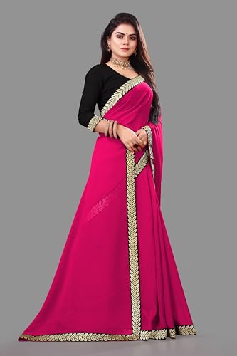 Sari de georgette ligero para evitar el calor en ceremonias con blusa 4