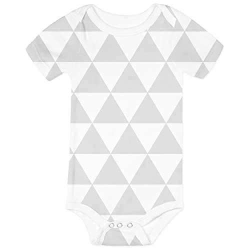 Image of BaeBae Goods Grey /White Triangles Short Sleeve Onesies Set (3-6 Months)