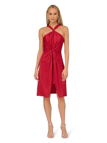 Adrianna Papell Womens Woven Halter Short Dress