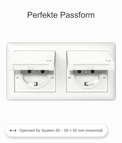 GIRA System 55 Abdeckrahmen Reinweiß glänzend 2‑fach 021203 | hochwertige Rahmenabdeckung | kompatibel mit Gira System 55 Einsätzen | IP44‑montagefähig mit Dichtungsset | Profi Elektroinstallation