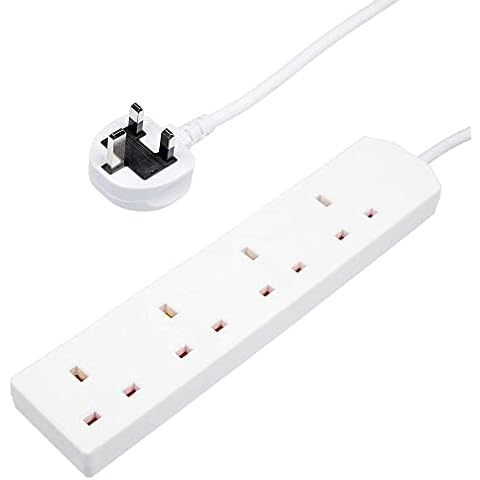 PRO ELEC PELB1808 4 Gang Extension Lead 15m, White Cover