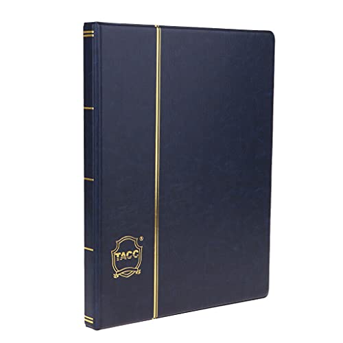 Currency Paper Money Collection Book, 3-Pocket Banknote Organizer, Single Side View Dollar Bill Holders for Collectors, Crystal Clear Sleeves to Storage 60 World Cash, Thicker SleevesNote Book (Blue)