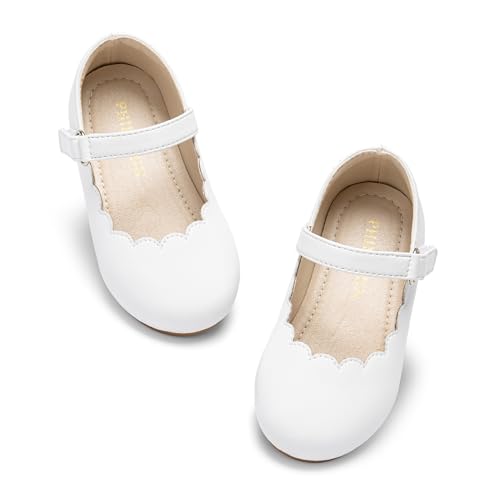 Image of PHIRAMIN Toddler Flower Girl Glitter Dress Shoes Little Girl Ballet Flats Bow Wedding Party