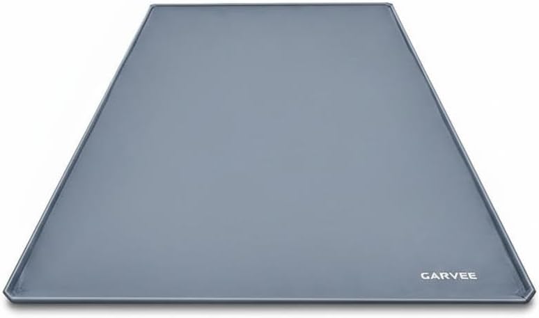 Garage Floor Mat 8'6" x 20', Waterproof PVC Containment Mat with Squeegee & 8 Hook-and-Loop Fasteners, Non-Slip Garage Parking Mat, Heavy Duty Garage Flooring Pad for Snow Rain Mud, Easy to Clean