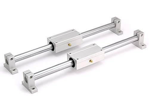 Set: 2 X Almohadillas lineales sce20luu Versión larga/2 X ondas de precisión 20 mm H6 pulido y templado, 1540 mm/4 X soporte Onda SH20 – EMS 1620B – L1500