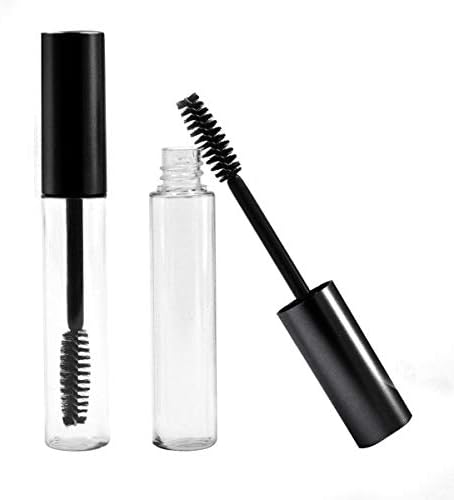 10ml Empty Mascara Tube and Wand for Castor Oil, Eyelash Cream Container Bottle with Rubber Inserts, Funnels and Pipettes Set for Essential Oil DIY