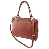 Bolsa Feminina Executiva Jasmim em Couro Galvani (Pinhão)