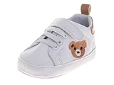 Josmo Boys Casual Sneakers Low-Top Everyday Strap Walking Shoes for Kids Fashion Stylish Shoe - White Size 4 Infant