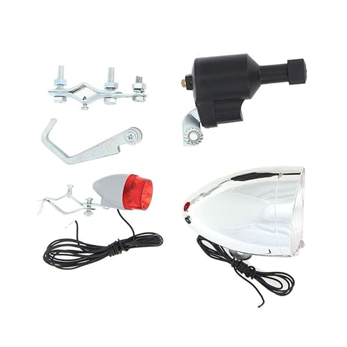 BESPORTBLE Bicycle Lights Generator Dynamo Powered Headlight Rear Light with Iron Clip No Battery Needed for Cycling Safety Visibility Night Light Accessories