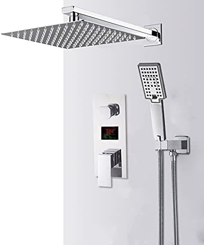 Mitigeur 2 voies haut de gamme et douche pluie 12 pouces à affichage LCD