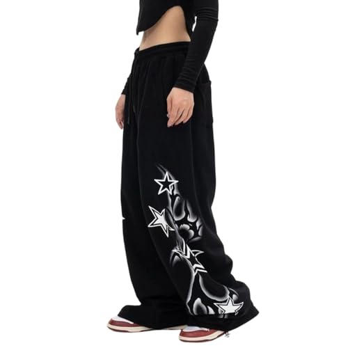 Pantalon streetwear jambes larges gris avec ceinture élastique pour homme et femme
