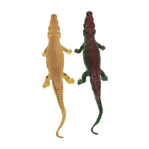 HEMOTON 2pezzi Coccodrillo Giocattolo Plastica Simulato Per Giocattolo Animali Realistici Urlante Idea Regalo Per Bagnetto Divertente