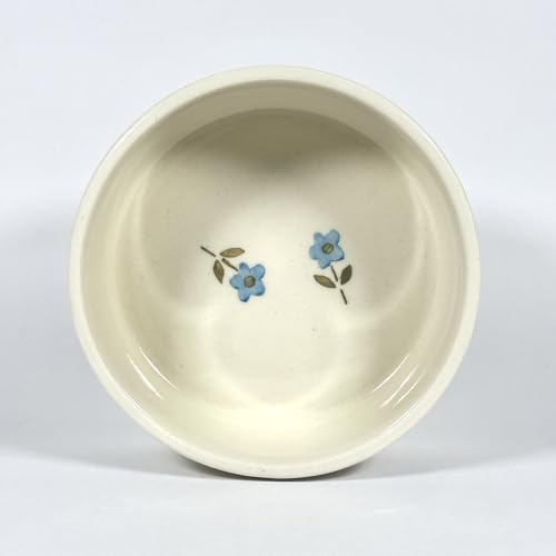 Image of SNS Handmade Ceramic Serving Bowl Set (Pack of 2) | Microwave Safe Cute Ceramic Bowl Set | Aesthetic Snack, Salad, Cereal, Dessert & Soup Bowl | Premium Kitchen & Breakfast Bowl (Blue Florette Bowl)