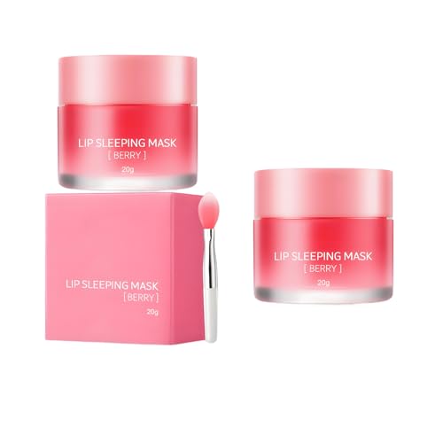 2PC Lip Mask, Lip Sleeping Mask Descamadora, Lip Balm, Mascarilla Hidratante De Labios Natural, Bálsamo Labial Hidratante Repara y Nutre los Labios Secos y Agrietados