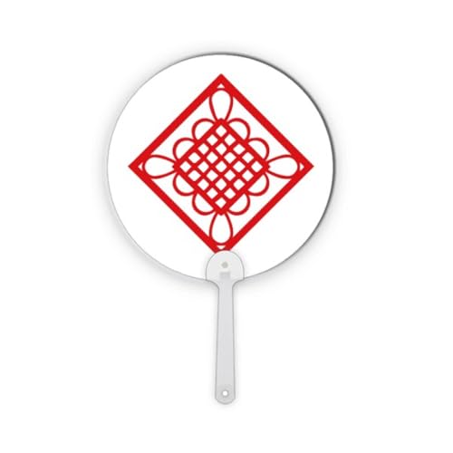 Décoration chinoise nœud rouge éventail plastique lavable durable