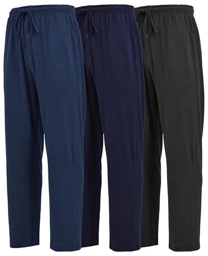 Image of Andrew Scott Men's Cotton Lounge Pants | Multi Packs & Colors | Soft & Light Drawstring Yoga & Sleep PJ Bottoms