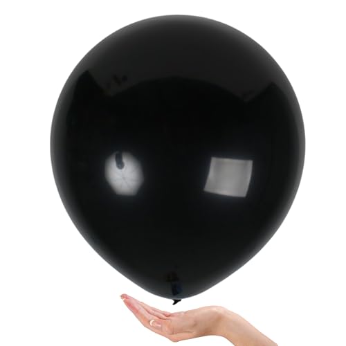 Treasures Gifted Glossy Black Balloons 18 inch 2 Pack - Black Ballons - Large Black Latex Balloons - Globos Negors - Black Birthday Balloons - Big Black Balloons - Black Balloons 18 inch