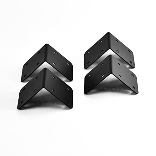 Indoor Outdoors SleeperFit Extra Strong 4 X Timber Railway Sleeper Corner Brackets for Raised Beds, Double Height Driveway Edging, Wooden Planters and Retaining Walls (Black)