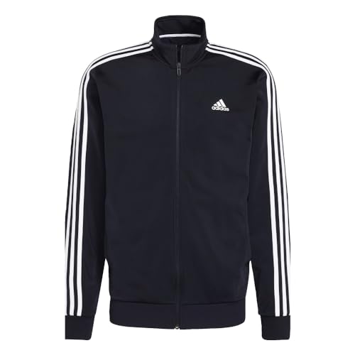 Adidas Men's Standard Essentials Warm-Up 3-Stripes Track Top, Legend Ink/White, 3X-Large, 100% Polyester