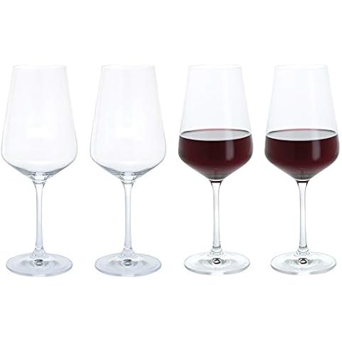 Dartington Crystal ST3286/3/4PK - Cheers Crystal Red Wine Glasses, Set of 4, 8 x 8 x 24 cm Cover