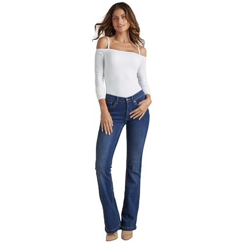 VENUS Womens Halle Bootcut Jeans - 12L, Dark Wash