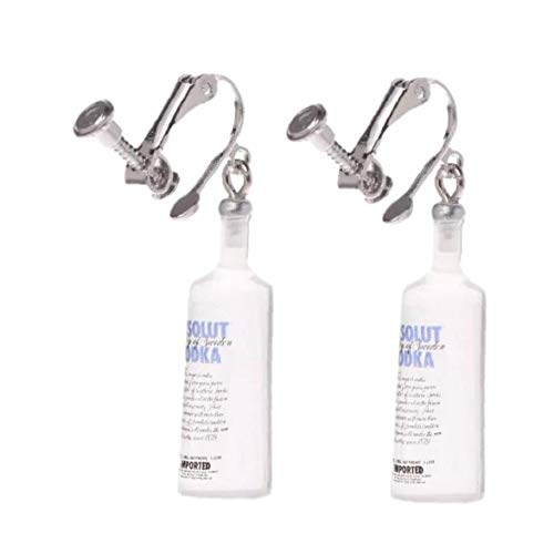 Preisvergleich Produktbild 1 Paar handgemachte kühle Flasche Wodka-Tropfen-Ohrringe Interessante Getränkeflaschen baumeln Ohr-Haken