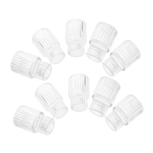 TOPPERFUN 10 Pezzi Portacandele in Vetro Trasparente Strisce Portatealight Eleganti in Vetro Righe Centrotavola Decorativi per Matrimoni e Votive Versatili e Raffinati
