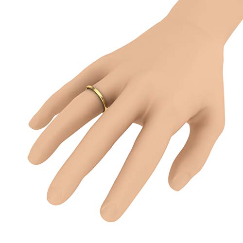 14K Yellow Gold 2mm Plain Wedding Band (Ring Size 9.5)4