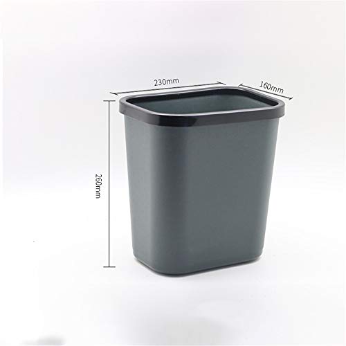 Preisvergleich Produktbild HAIMENG Mülleimer, quadratisch, Kunststoff, ohne Deckel, für Familie, Wohnzimmer, Schlafzimmer, Büro, Badezimmer, Hotelzimmer, Feuer, Edelstahl, Eisen, grau, 26x23x16cm
