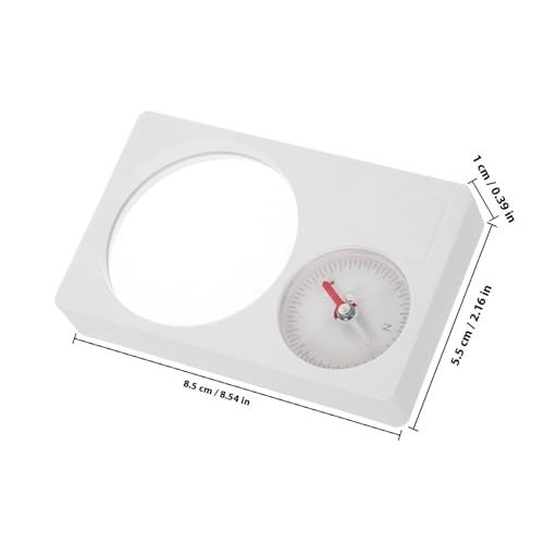 Brújula compacta blanca 2 en 1 con lupa para camping miniatura 2