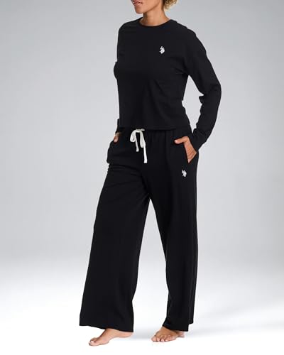 U.S. Polo Assn. Lounge Sets for Women, Tracksuit Sets for Women 2 Piece with Top and Wide Leg Sweatpants for Spring4