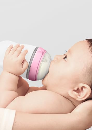 Comotomo Natural Feel Baby Bottle Single Pack Pink 8 Ounces