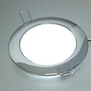 MERISHOPP Chrome RV Boat Recessed Ceiling Light LED Panel Light DC 12V 4.5W Cool White Chrome Pc Parts & Accessories | Boat Parts | Electrical & Lighting
