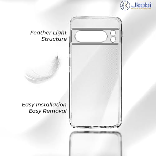 Image of Jkobi Back Case Cover for Google Pixel 8 Pro (Silicone Clear Shockproof Case with Camera Protection | Transparent | Soft and Flexible)
