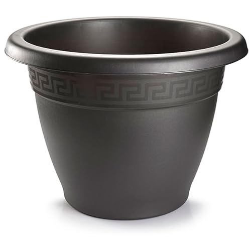 AC - Maceta Terracota - Plástico Resistente - Ideal para el Hogar, Plantas, Jardín, Decoración. - Cuidado de Plantas - Forma Redonda - Ø 50 cm - Color Antracita
