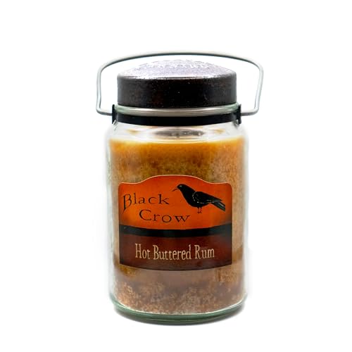 Image of McCall's Candles | Hot Buttered Rum | 26 oz Scented Candle | USA-Poured | Vintage Rustic Jar with Carrying Handle | Warm Buttery Spiced Rum Fragrance