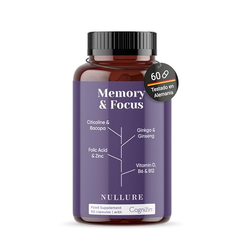Nullure Nootropico Potente | con Citicolina 250 mg COGNIZIN® | Integratore Memoria e Concentrazione...