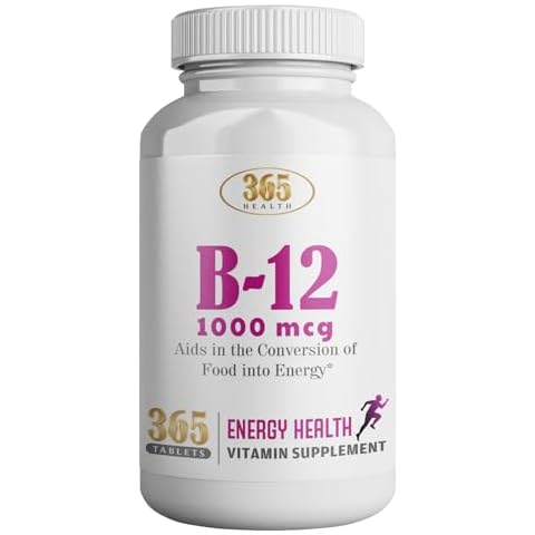 365 Health by HEALTHLIFE Vitamin B12 1000mcg Tablets, Support Energy Conversion, Dietary Supplement for Energy Metabolism Support, 365 Day Supply Cover